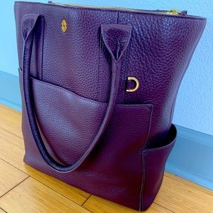 Dagne Dover Leather Charlie Tote in Oxblood